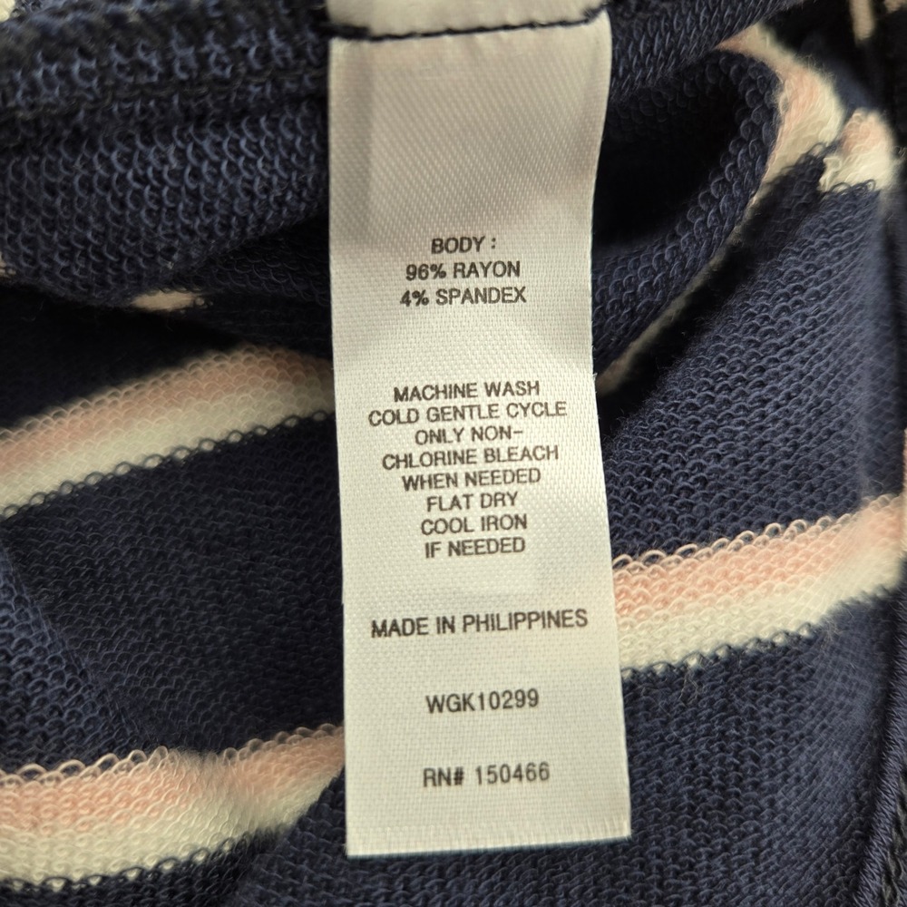 Market & Spruce Striped Milania French Terry Hooded Top Women's XL Long Sleeve - Picture 6 of 6